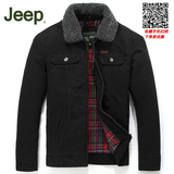 冬季afs jeep棉衣男中年外套短款爸爸装大码加厚长袖商务夹克冬装
