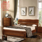 纯实木双人床胡桃木床气动高箱带抽屉储物1.8米大床现在中式家具
