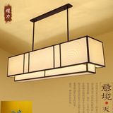 现代新中式长方形吊灯 大气客厅灯温馨卧室房间餐厅铁艺吊灯灯饰