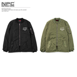 【NPC】NOISE潮牌男装 中长款MA-1航空服外套 长袖夹克