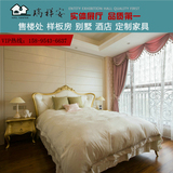 新古典轻奢欧式床双人床样板房家具白色描金1.8米婚床实木公主床