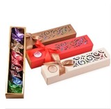 明治雪吻/巴旦木巧克力豆10粒 中式镂空礼盒 成品包装结婚喜糖盒