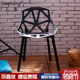 三唐 现代简约塑料椅 成人办公椅靠背椅会议椅休闲咖啡椅铁艺餐椅