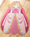 时尚粉色公主卡通儿童地毯客厅茶几沙发地毯卧室床边手工地毯定制