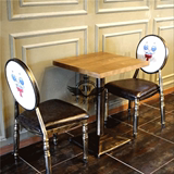 饮店桌椅美式复古主题餐厅桌椅 个性咖啡厅酒吧桌椅 工业风特色餐