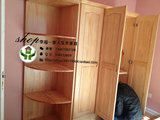 厂家直销环保樟子松木实木家具看全屋定制实木转角衣柜壁柜吊柜