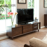 纯实木电视柜进口橡木电视柜1.8米日式电视柜简约现代家具胡桃色