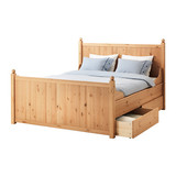 IKEA无锡家居专业宜家代购正品保证胡铎 床架, 浅褐色双人床实木