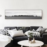 床头装饰画现代简约黑白海景客厅挂画书房卧室壁画北欧长条画横幅