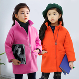 韩版冬季新款 加厚女童毛呢外套 韩范 加厚保暖