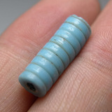 【珍宝藏】清代淡蓝搅胎老琉璃珠6.5-7mm 撵珠 老珠子 老琉璃