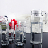 包邮耐热钢化玻璃水具5/7件套装八角壶茶水杯果汁杯凉水壶