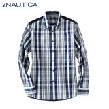 nautica/诺帝卡 14年 都市休闲秋冬款男士 纯棉长袖衬衫 W43502
