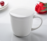 正品纯白骨质瓷盖杯陶瓷杯子平盖杯水杯奶杯咖啡杯早餐杯茶杯包邮