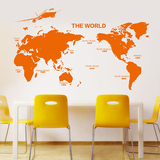 可移除定制世界地图墙贴纸创意个性贴画书房办公室教室墙壁装饰品