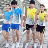 新款Victor/胜利羽毛球服男女套装网球运动服球服圆领无袖男女T恤