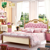 斐兹北美儿童床实木单人床创意小女孩公主粉色储物1.2米1.5软床类