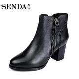 Senda/森达冬季专柜同款牛皮女靴3PF26DD5