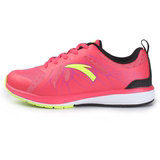 安踏正品牌女鞋学生网鞋春季女士跑步鞋网面运动鞋耐磨透气桃红色