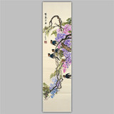 纯手绘现代新中式客厅装饰画花鸟画风景国画办公挂画 紫气东来