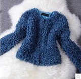 2015秋冬韩版女装百搭圈圈毛绒羊羔毛仿皮草长袖短款保暖小外套女