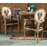 欧式实木餐椅美式乡村复古椅现代简约休闲咖啡椅酒店化妆书桌椅子