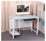 华可钢化玻璃电脑桌台式家用现代简约可移动小书桌简易环保笔记本