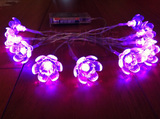 LED铜线灯串 小夜灯 婚庆用品路引灯 圣诞装饰灯 LED荷花电池灯串