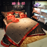 红色床品套件 法式床品套件 新古典床品套件 婚庆床品 欧式床品