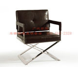 现代简约不锈钢休闲椅创意沙发椅时尚单人洽谈沙发椅欧式宜家椅子