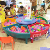 新款儿童圆形沙盘桌积木组合桌太空沙桌子广场玩具益智玩沙粘土大