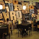 6包邮3D立体木纹英文字母墙大型壁画咖啡厅酒吧ktv复古怀旧墙壁纸