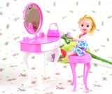 芭比娃娃梳妆台芭比梦幻衣橱小甜屋儿童玩具凯娃娃莉家具配件可爱