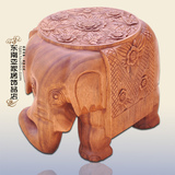 泰国工艺品原木雕刻大象泰国摆件手工实木雕大象凳子矮凳换鞋凳