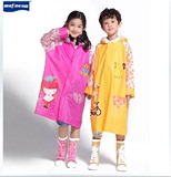 时尚儿童雨衣雨披带书包位男童女童韩版加厚雨披卡通充气帽檐