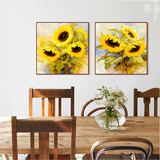 客厅装饰画现代简约有框画风景画卧室书房挂画沙发背景墙画向日葵