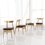 北欧餐椅现代简约实木家用休闲椅日式白橡创意高背椅韩式布艺餐椅
