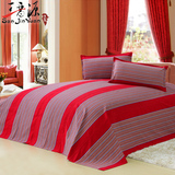 三晋源100%纯全棉老粗布家纺条纹床上用品单人床单1.2米床通用