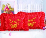 5D包邮十字绣抱枕单人枕头一对最新款精准印花结婚情侣枕套大红