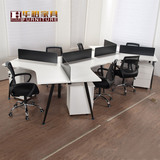 南京办公家具时尚组合6六人位3人位 黑白职员办公桌 卡座工作位椅