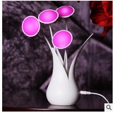 包邮 创意花瓶造型小夜灯 USB光控喂奶灯智能居家花朵情人节礼物