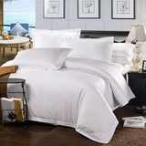 妮科纯棉四件套五星级宾馆酒店床上用品白色被单被套纯色四件套