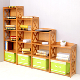 楠竹书架创意书柜简易置物架宜家实木收纳学生儿童落地特价包邮