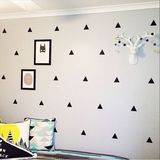 ins儿童房黑白色进口PVC墙贴三角形贴纸欧美宝宝房卧室背景墙墙纸