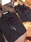 Givenchy/纪梵希/GVC 限量款男士满天星立体金属铆钉黑色衬衫