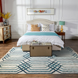 印度羊毛混纺地毯客厅手工沙发茶几现代简约 欧式床边房间长方形