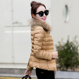 2015冬装短款韩版棉衣女式修身拼接PU皮羽绒棉服外套加厚小棉袄潮