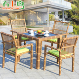 户外桌椅 藤椅五件套现代阳台餐厅桌椅休闲奶茶店桌椅组合家具