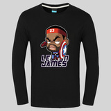 篮球 Q版运动男女秋冬长袖T恤大码美国队长纯棉圆领打底衫詹姆斯