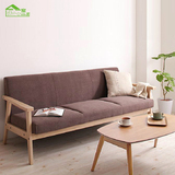 一家一匠日式沙发布艺小户型客厅三人单人北欧双人实木小沙发小12